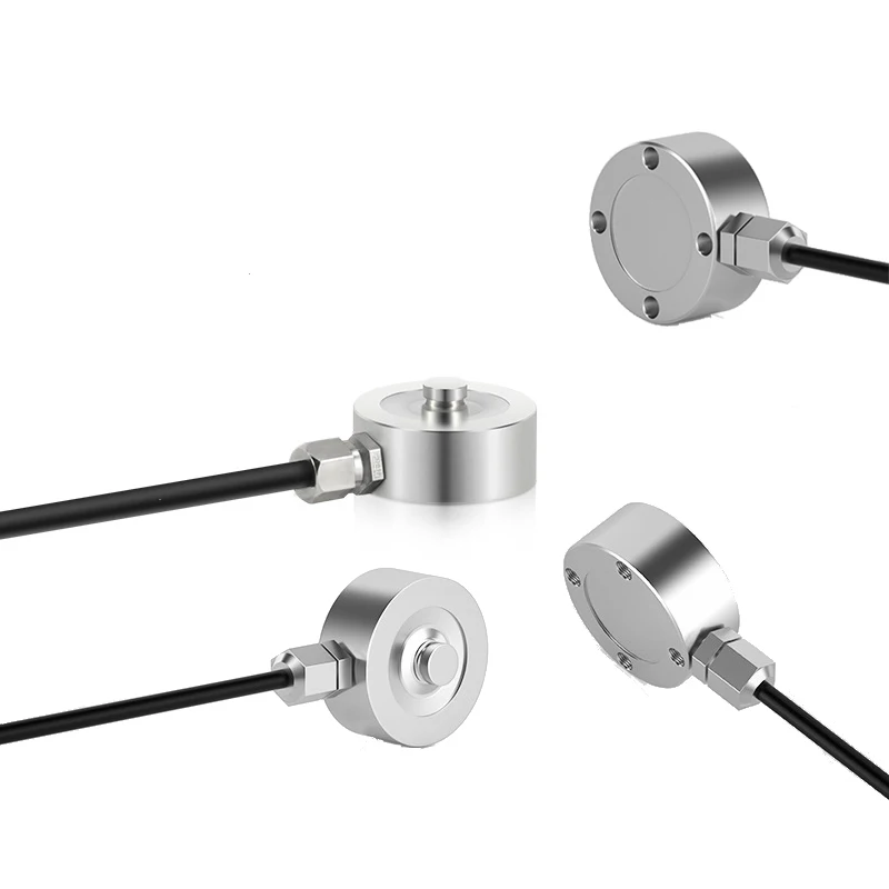 Micro unidirectional pressure sensor for high-precision weighing and clamping force testing, circular 0.1 to 2T force sensor