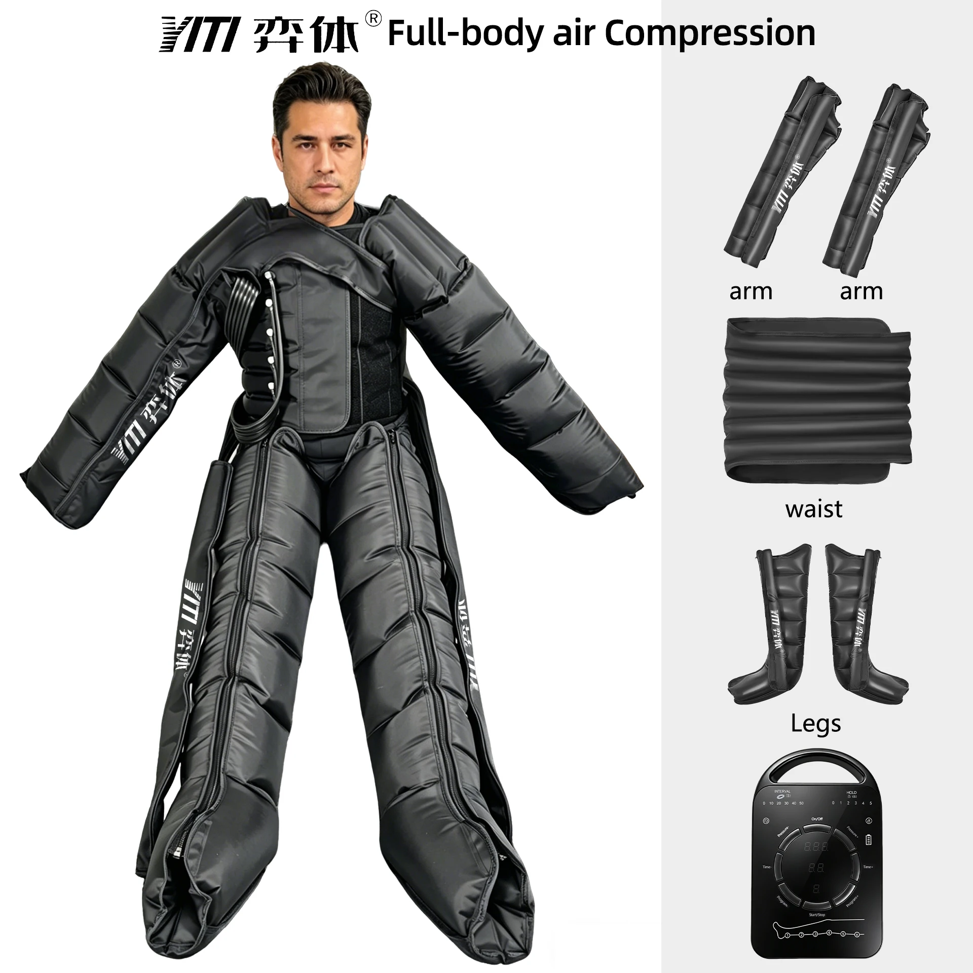 YITI Legs Pressotherapy for Lymphatic Drainage and Sports Recovery Full Leg Massager to Relieve Pain Relax Muscles with 6 Cavity
