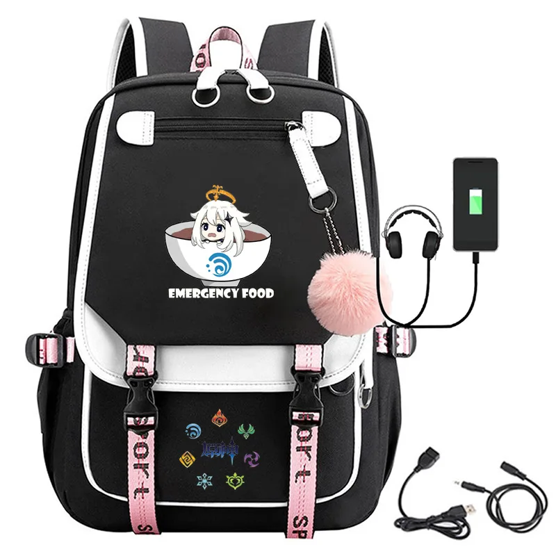 Genshin Impact Cosplay Backpack Children Students Boys Girls Anime Cartoon School Bag Teens Women Men Casual Laptop Backpack