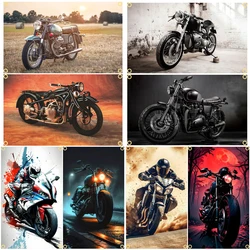 2×3ft 3×5ft Classic Motorcycles Flag Polyester Digital Printed Moto Tapestry Curtain For Decor