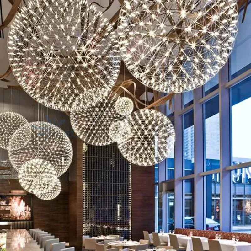 

Creative Personalized Chandelier Living Room Lamp Postmodern Led Spark Ball Chandelier Hotel Clothing Store Restaurant Lamp