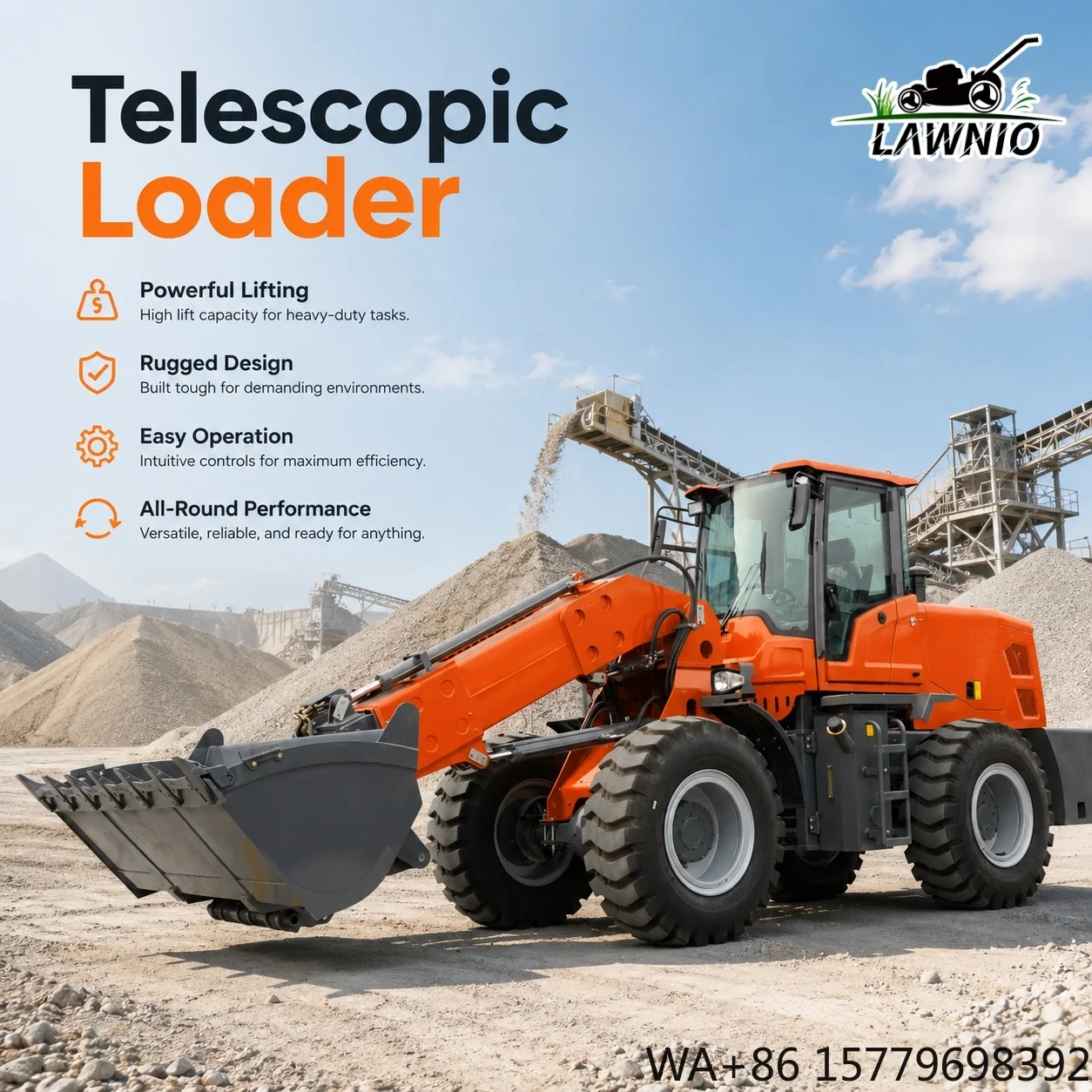 Seeking Long Term Partners Telescopic Arm Loader  Air Brake System and High-Low Speed Travel for Earthmoving  Loader