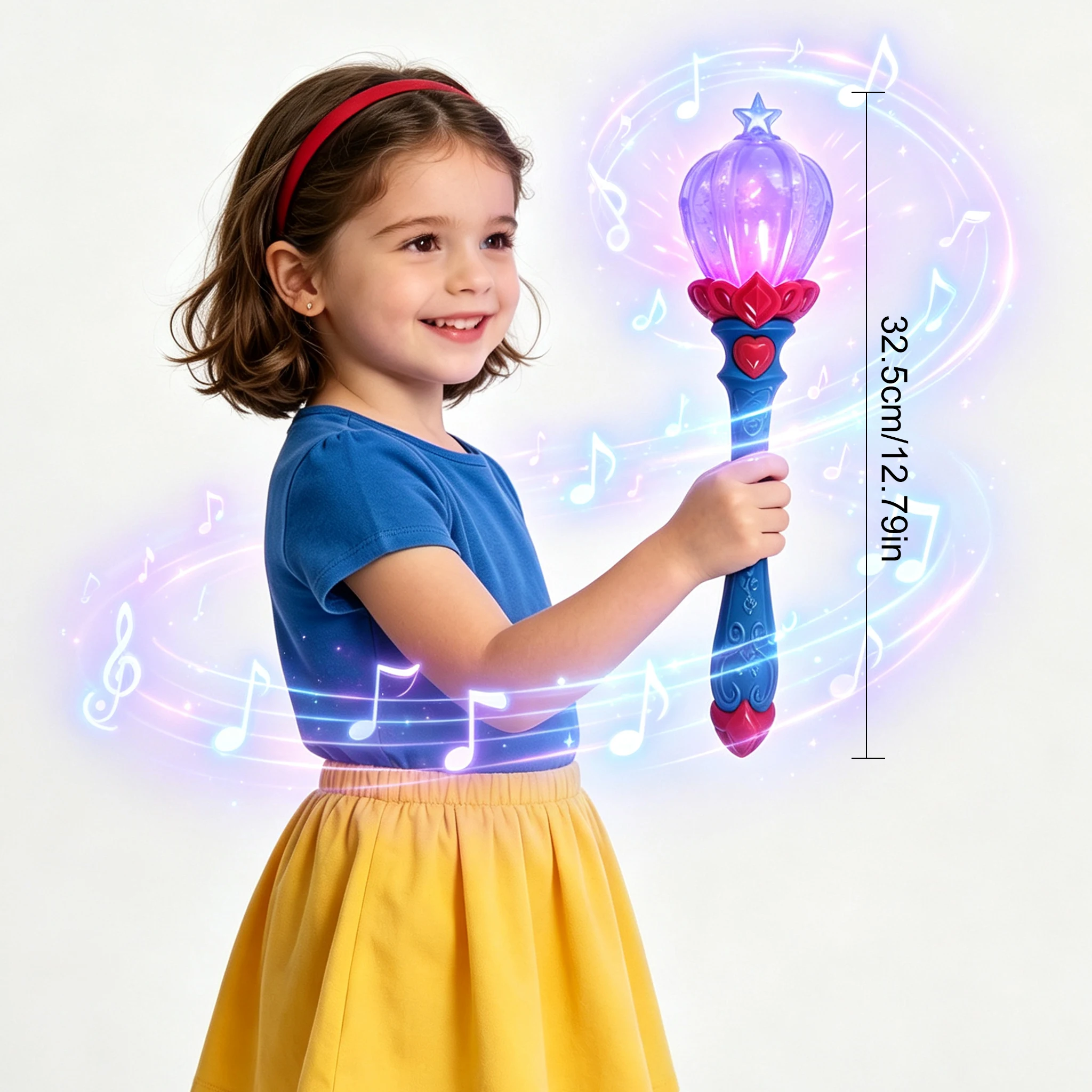 Gemstone Magic Wand with Sound and Light Effects, Children's Sound and Light Magic Fairy Wand, Glowing Music Toy, Role-Playing Party Props, Holiday Party Costume Children's Gift. Holiday Gifts, Birthday Gifts, Party Favors.