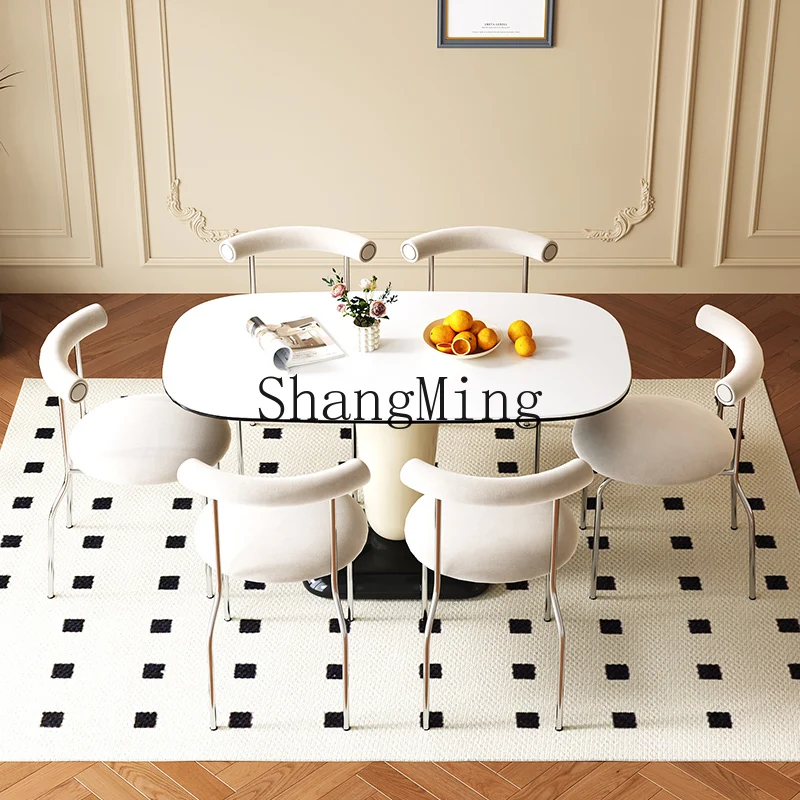 

SM premium dining table cream wind candy creative rectangular new restaurant dining table