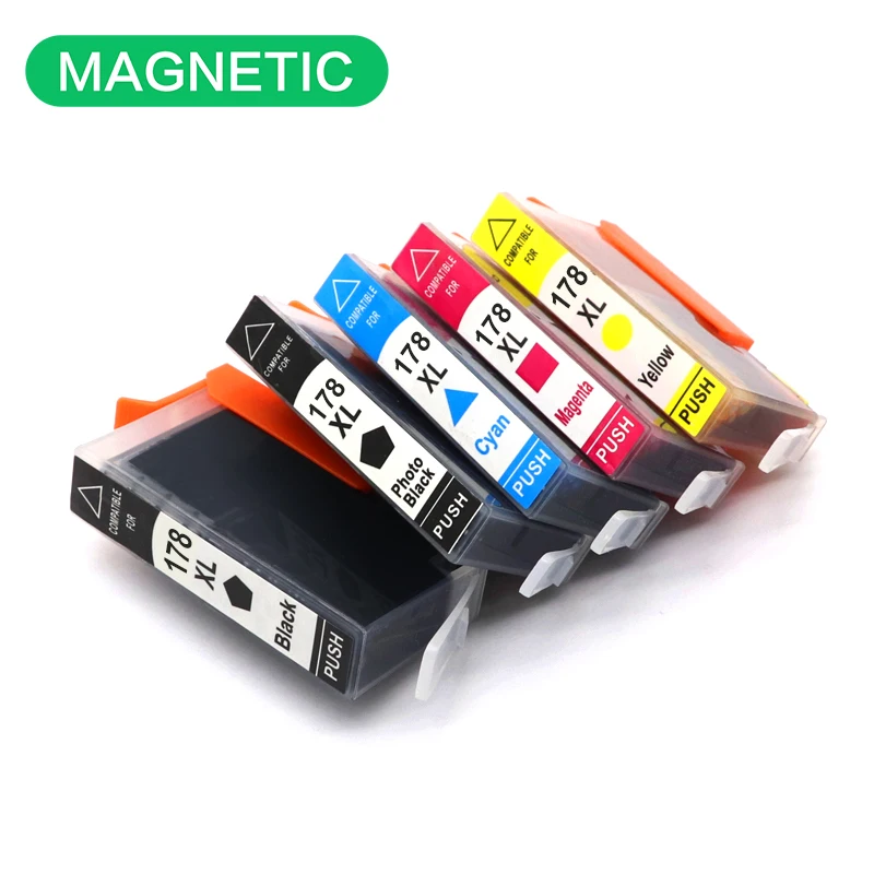 5X Magnetic Compatible Ink Cartridge For HP178 For HP DeskJet 3070A 3520 Officejet 4610 4620 4622 Photosmart 5510 5520 6510 178