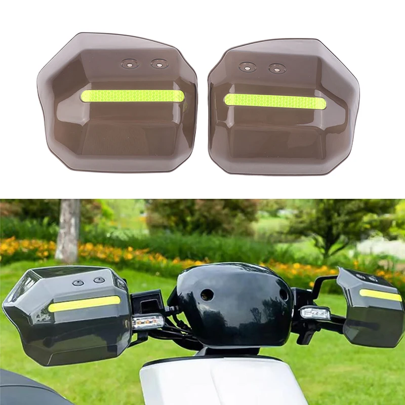 1 Set Windproof Rainproof Motorcycle Hand Guard For Scooter ATV Handbar Protective Cover With Night Reflective Strip