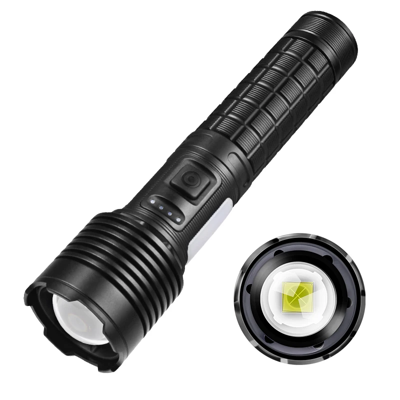 

Sobaldr Flashlight High Power Led Torch Light Rechargeable Powerful Black Outdoor Lights 18650 Super Bright XHP50 Type-C Usb Lam