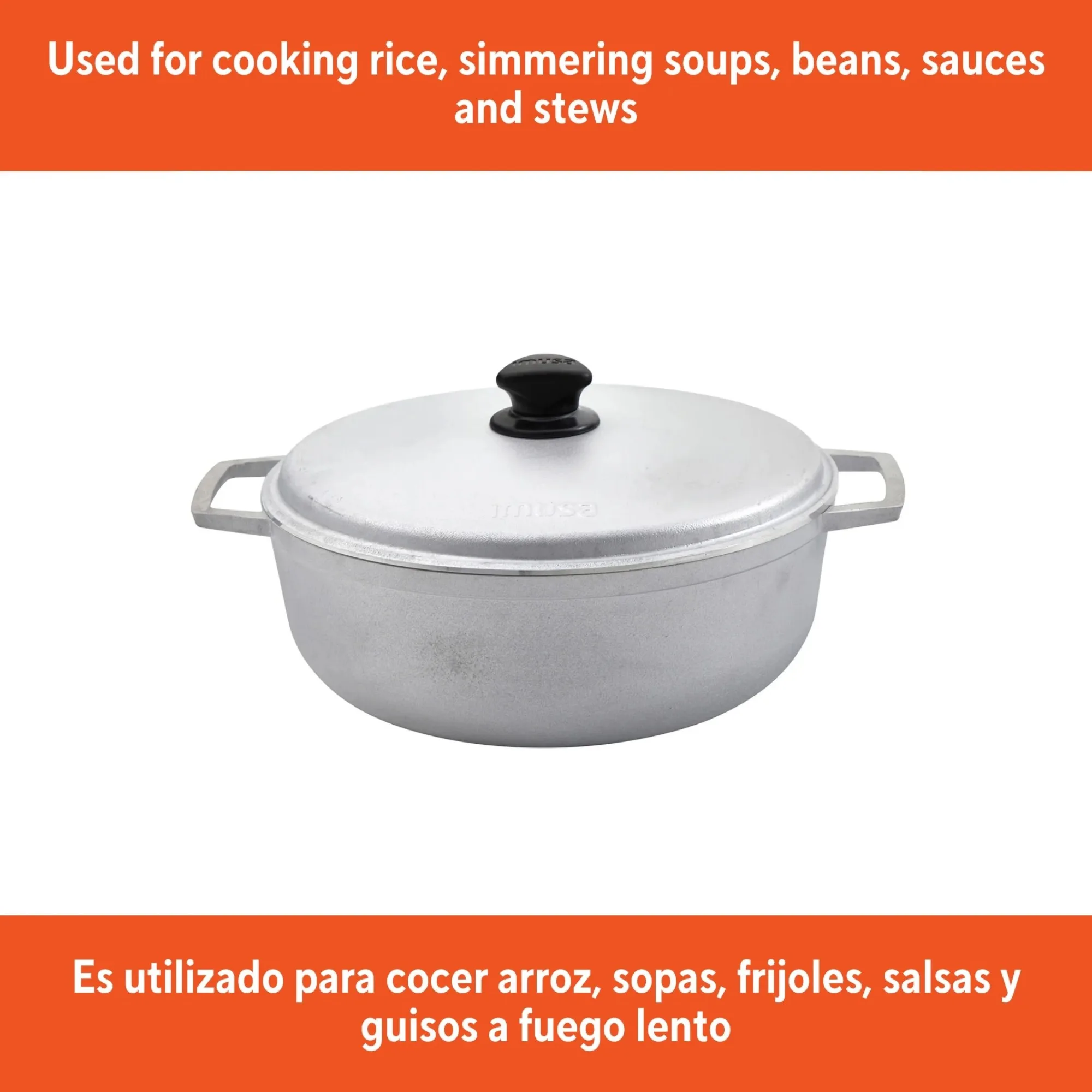 Juego de 3 piezas Caldero de aluminio fundido de 1,5/2,5/5,2 qt - 18/22/28 cm