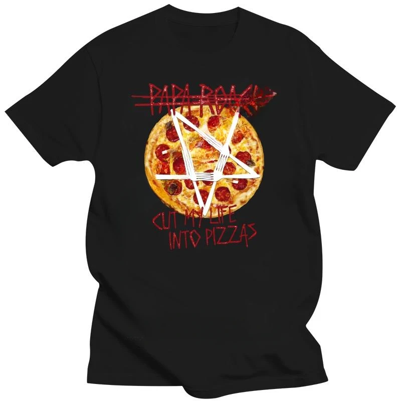 Band PAPA ROACH CUT MY LIFE INTO PIZZAS teenager cotton tee shirt fashion top Black t shirt for male summer brand tee-shirt