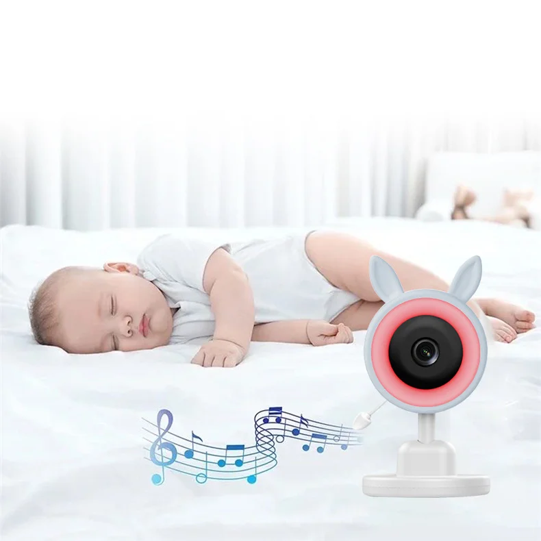 جهاز مراقبة الطفل الجديد بإضاءة ليلية RGB مقاس 3.5 بوصة مع كاميرا مراقبة لمربية الأطفال للرؤية الليلية وكشف درجة الحرارة والاتصال الداخلي الصوتي