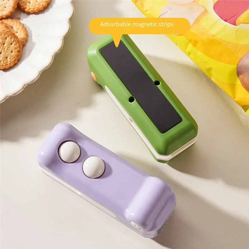 A74G-미니 백 실러 커터 및 자석 포함 충전식 휴대용 진공 열 밀봉기 신선 식품 보관용