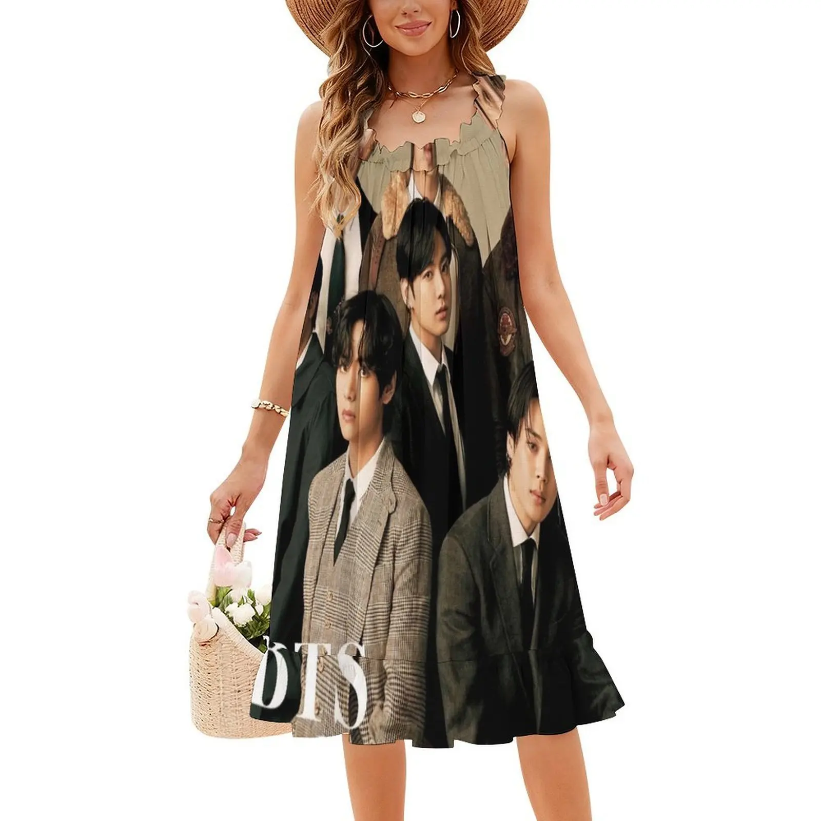 فستان قصير على طراز Domation Preppy الكوري للنساء على شكل حرف a فضفاض مناسب فستان يوم غير رسمي مجموعة أقضاء وسيم لطيفة Rm #4