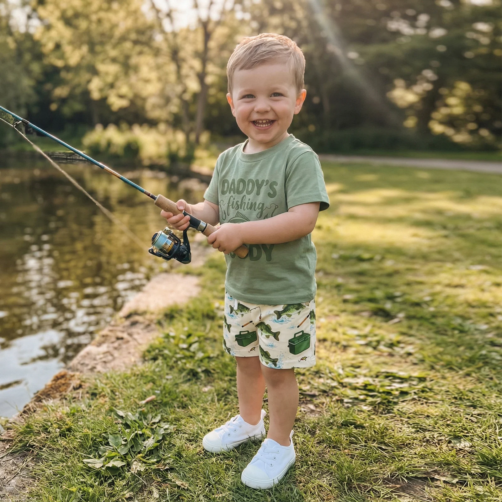 Casual Toddler Boy Summer Outfit Letter Print Short Sleeve Crew Neck T Shirt Fish Pattern Shorts Boys 2 Piece Set
