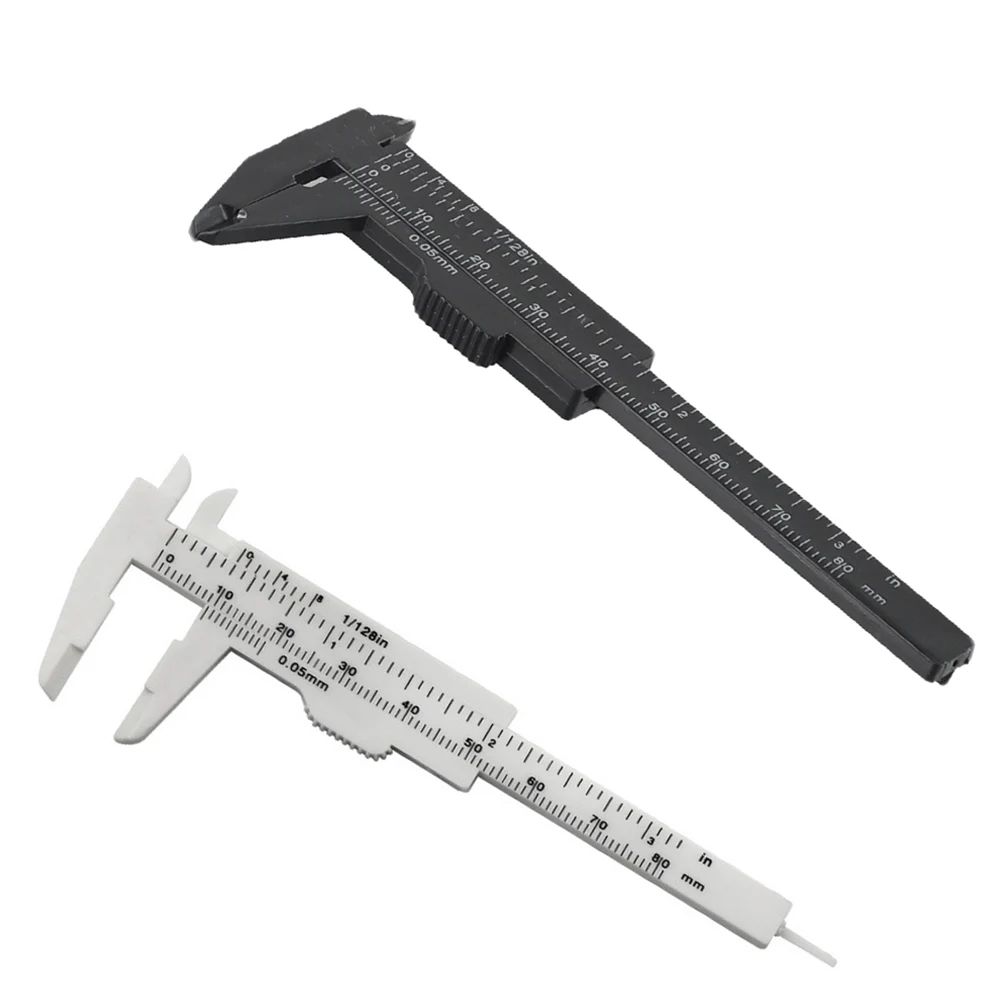 Applications Plastic Compact Ruler Sliding Plastic Ruler Micrometer Sliding Vernier Caliper Gauge Measure Tool