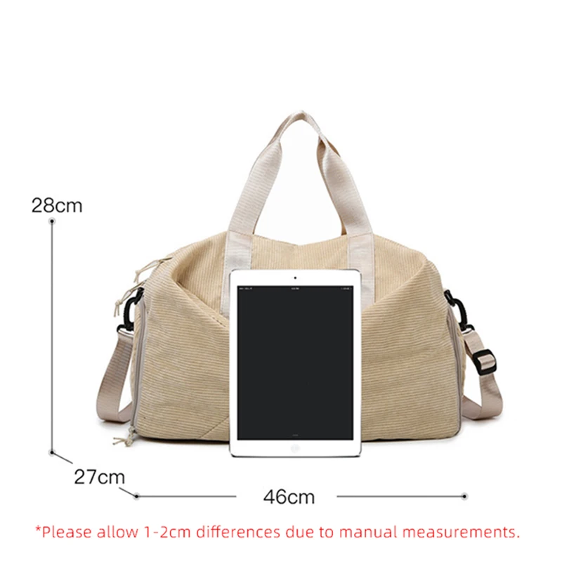 Sports Gym Bag For Women Men Dry Wet Handbags Corduroy Swimming Shoulder Weekender Fitness Training Travel Outdoor Winter Bag