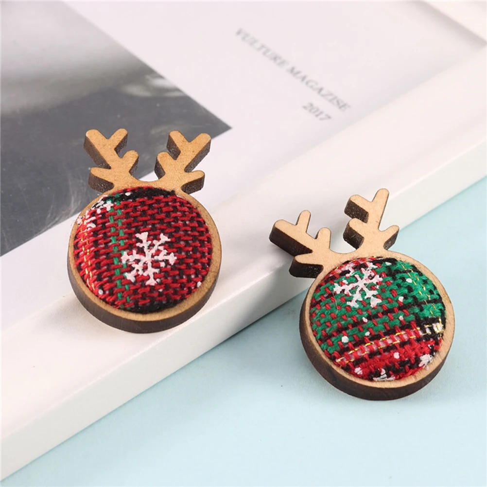 

5Pcs Wood Brooch Tray Base 25mm DIY Christmas Elk Jewelry Making Accessories Brooch Findings Perfect for DIY Crafts