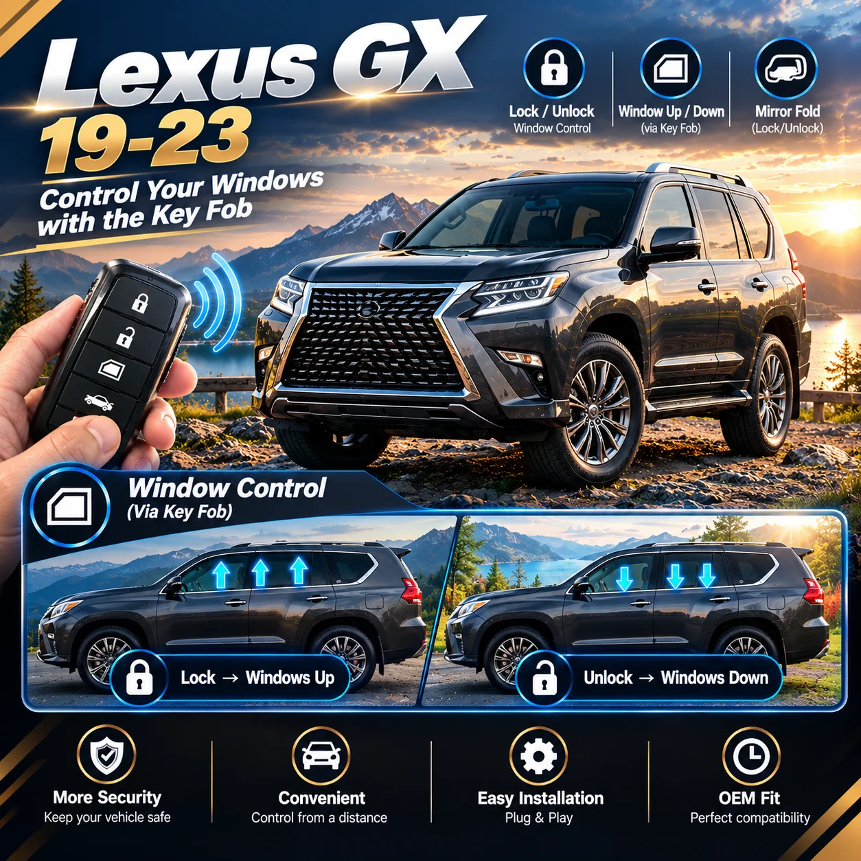 for-lexus-gx-19–23-automatic-window-closing-and-side-mirror-folding-upon-locking-the-vehicle