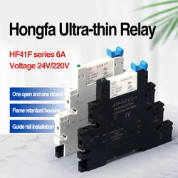 Din Rail Slim Relay Module 41F-1Z-C2-1 Integrated PCB Mount With Relay Holder 12VACDC 24VACDC Relay Socket 6.2mm