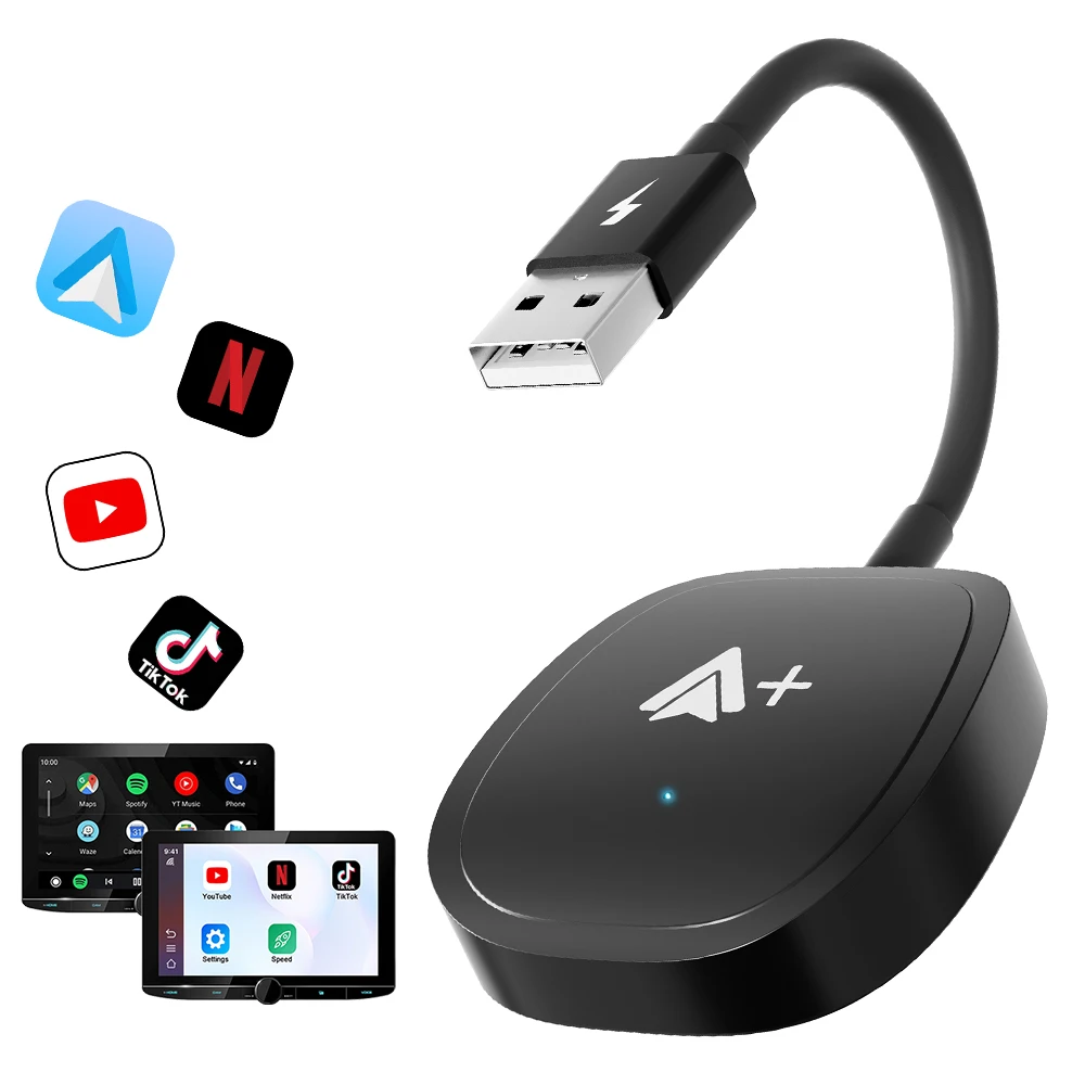Plug and Play Wireless Android Auto Adapter Mini Box  with Video Support YouTube TikTok Netflix  New Wireless Adapter