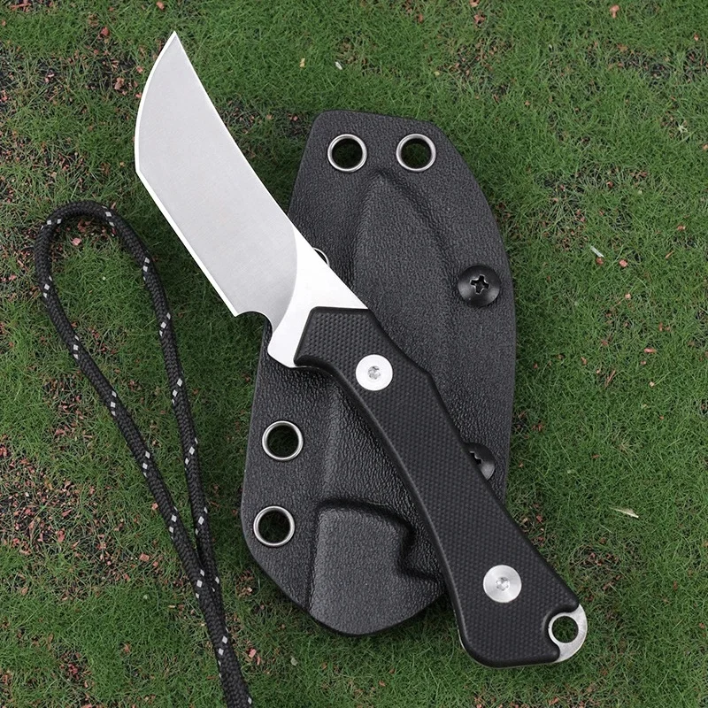 Fixed Blade Knife low price Outdoor camping small straight knife With K-sheath And umbrella rope multifunctional EDC tool