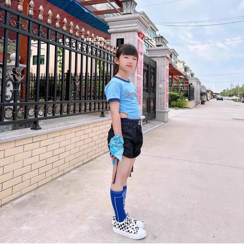 Meisjes Hip Hop Outfits Crop Tops Cargo Broek Kinderen Streetwear Kleding Sets Kids Mini Shorts Street Dance Jazz Tonen Kostuums