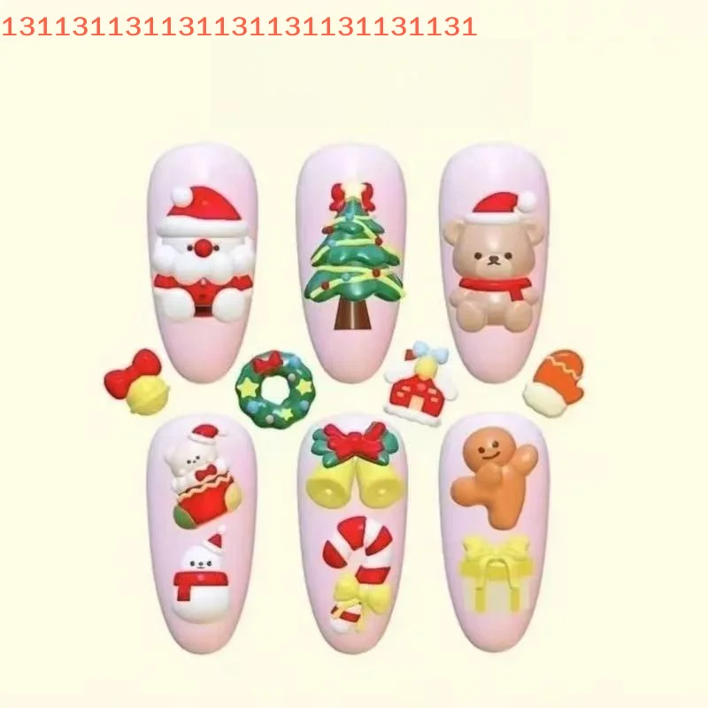سانتا كلوز الدب ندفة الثلج تصميم DIY مانيكير الديكور شفافة الإبداعية احتفالية NailChristmas 3D مسمار الفن قوالب السيليكون #3
