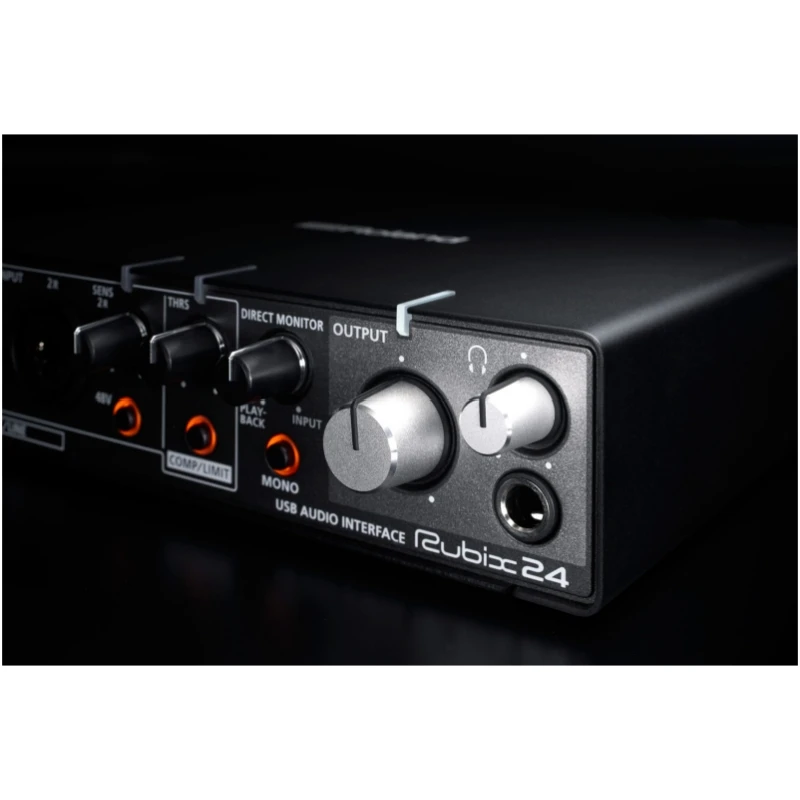 Roland Rubix24 interfaz de audio USB profesional de 2 entradas/4 salidas 2 preamplificadores de micrófono de bajo ruido con conectores combinados XLR para producción musical