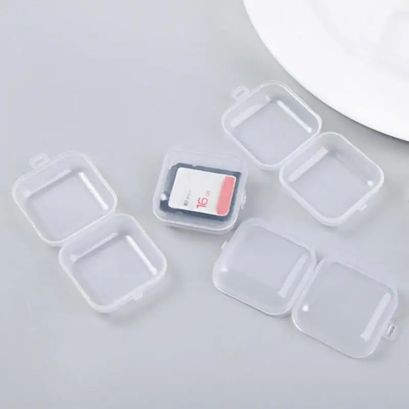 Transparent Square Plastic Jewelry Box Organizer with Individual Ring Slot for Jeweler Storage