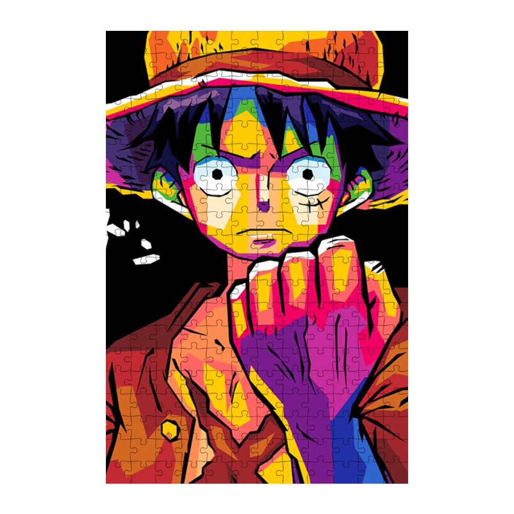 1000 Pcs Japanese Anime Jigsaw Paper Game One Piece Monkey D Luffy Puzzles for Adults Children Educational Toys Collection Gifts