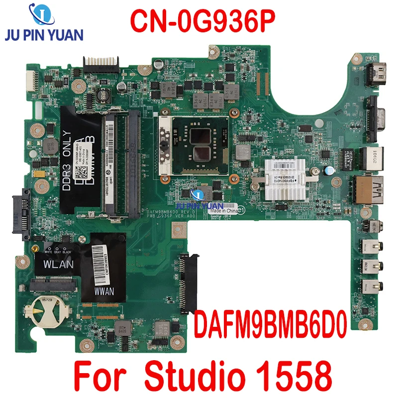 

For DELL 1558 DAFM9BMB6D0 Laptop Motherboard HM57 DDR3 CN-0G936P 0G936P G936P High Quality 100% Full Working Well