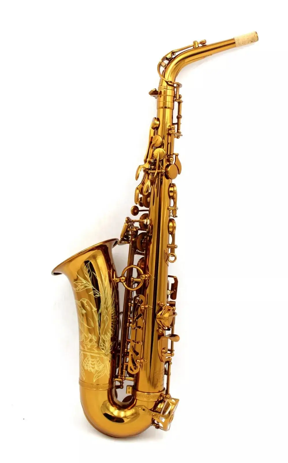 Eastern music dark gold lacquered alto saxophone Mark VI type high grade PC case