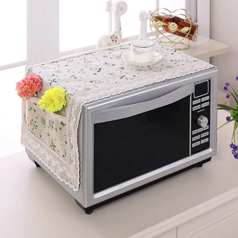 Anti-Slip Microwave Oven Dust Cover Microwave Dustproof Cover Decorative Kitchen Appliance Cover with Storage Bags 13.7x39.3inch