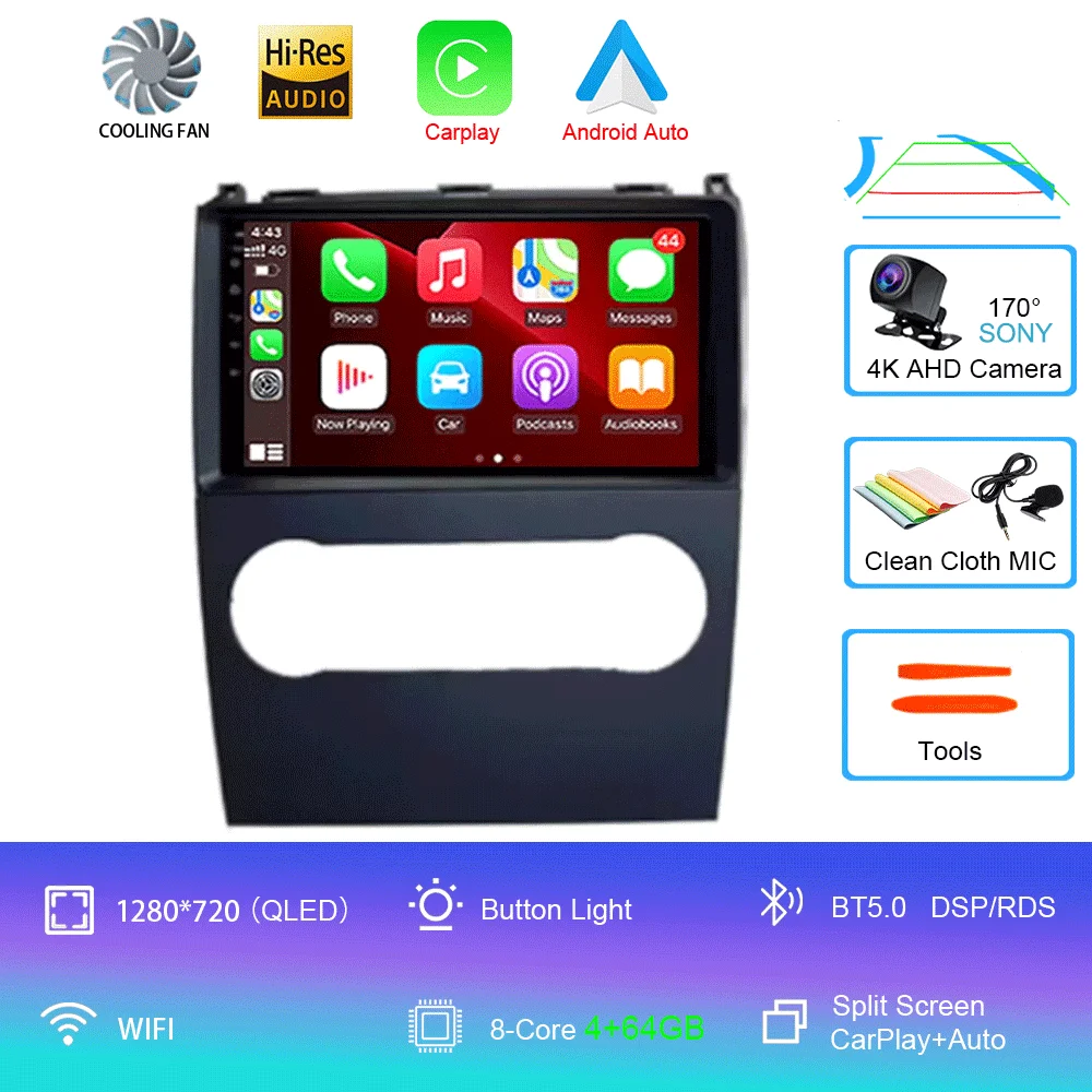 Voor Mercedes Benz B200 EEN B Klasse W169 A160 A180 A200 A220 2009-2012 Android 15 GPS Autoradio multimedia Head unit BT Radio 4G
