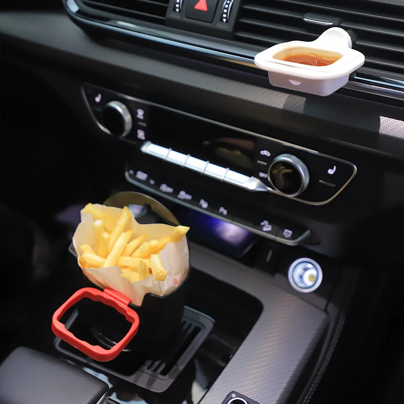 حامل البطاطس المقلية العالمي للسيارة ، صندوق تخزين ، دلو للبطاطس المقلية ، الوجبات الخفيفة ، الطعام ، الشراب ، حامل الكأس ، السفر ، تناول الطعام في السيارة