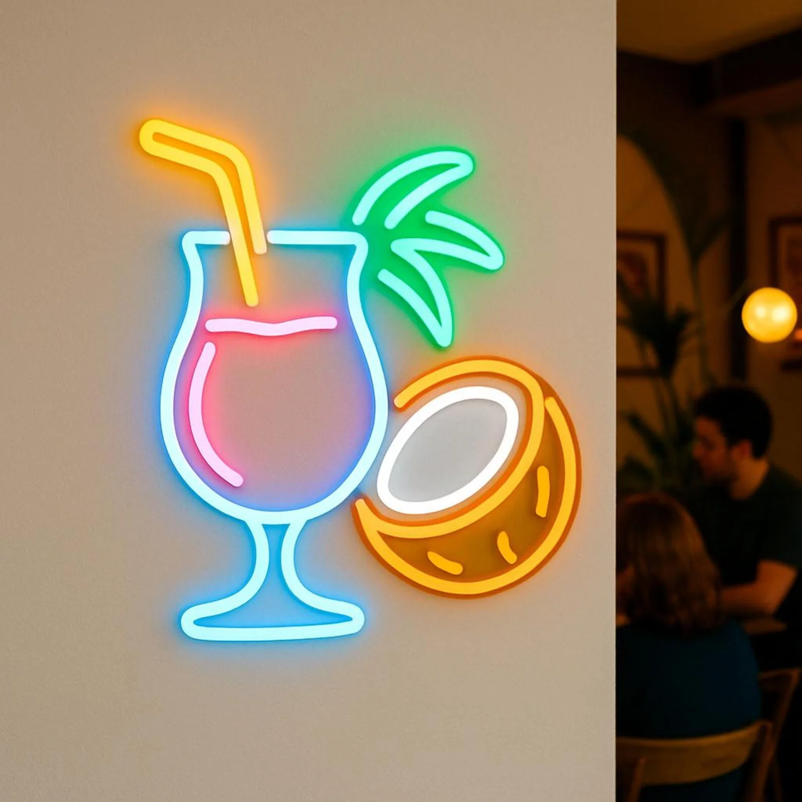 Coconut Cocktail Neon Sign,Beach Bar Neon Sign,Gastro Bar Led Sign,Drink Decor,Karaoke Bars Decor,Bartender Gift Idea,Cafe Decor