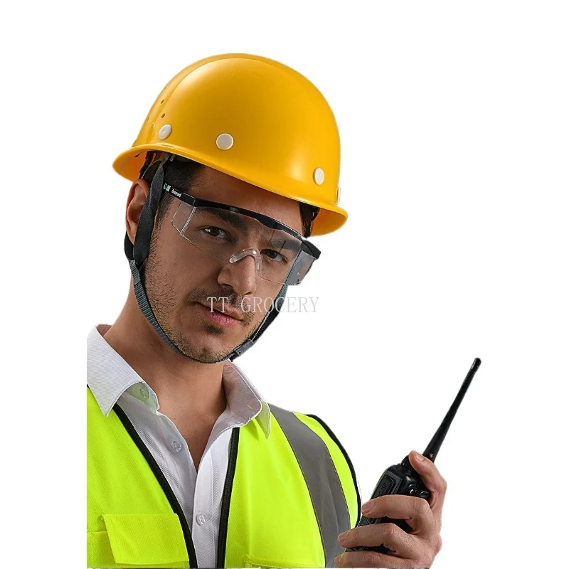 

Fiberglass Safety Helmet - Breathable Impact-Resistant Hard Hat for Construction Road Electrical Engineering Labor Protection