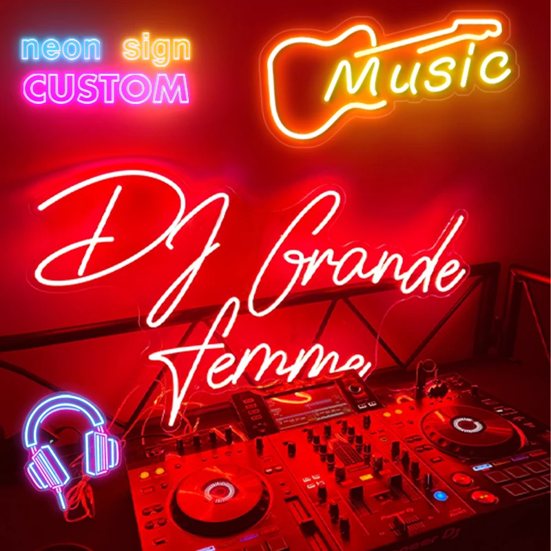 Custom Neon Sign Logo Led Neon Light Sign DJ Music Led Letters Extra Large Party Bar Neon Wedding Birthday Private DropShipping