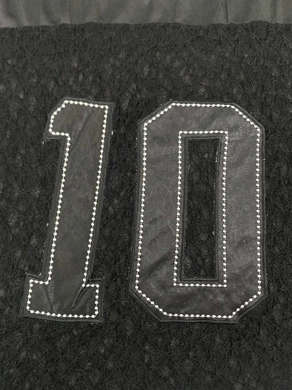 2026 new summer lace patchwork jersey loose long sleeved top V-neck digital letter print concert nightclub street trend niche view 6