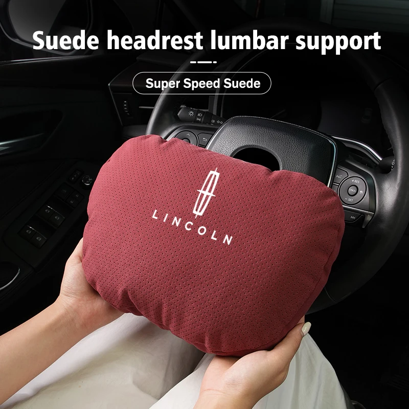 Car Neck Pillow Protective Lumbar Back Support Relieve Stress For Lincoln Aviator Navigator Continental Nautilus Flyer Corsair view 2