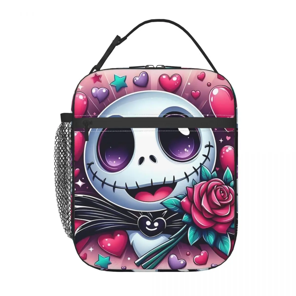 

Custom Nightmare Before Christmas Flower Lunch Bag Thermal Cooler Insulated Lunch Box Office Picnic Travel Portable Tote Bags