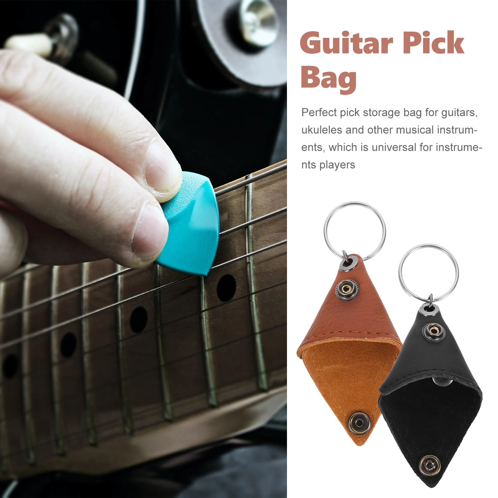 

2 Pcs Guitar Pick Bag with Holder Storage Acoustic Case Plectrum Organizer Accessories
