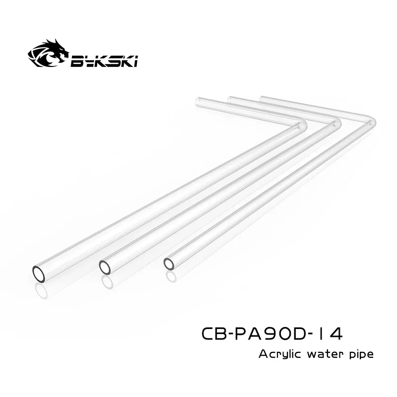 BYKSKI 4pcs/Lots CB-PA90D-14 PMMA Acrylic Hard Tube 90 Degrees Bent Tube Transparent Thickness ( OD14mm ) + 2mm 20cm+50cm