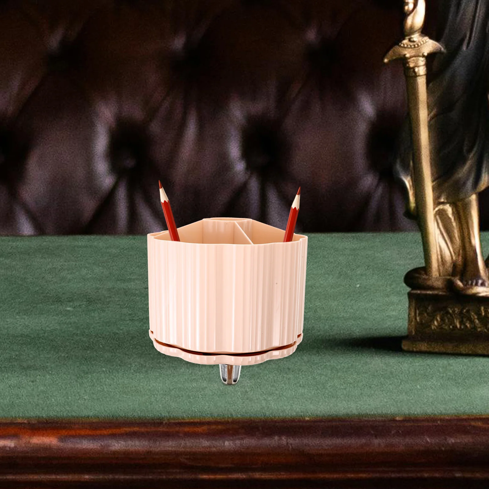 

Pen Holder Compact Makeup Brush Cup For Desk Vanity Table Top Rotating Makeup Storage Organizer Storage Container