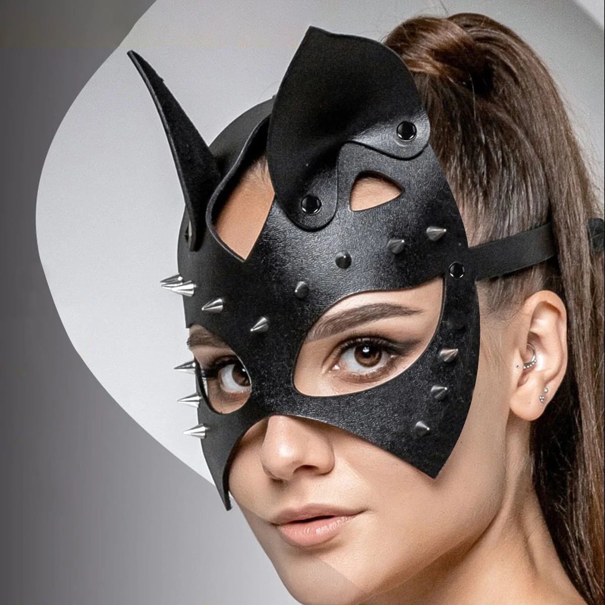 

Кожаная маска для кошки для женщин, сексуальная, жгут для маски кошки, женский уличный стиль, кожаная маска котенка