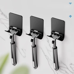 2/6pcs Bathroom Razor Hook Wall Mounted Razor Holder Storage Rack Seamless Men Shaving Shaver Shelf Organizer Stand Accessories