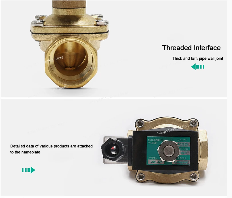 3/8" 1/2" 1" 1-1/2" 2" Brass Normally Open Solenoid Valve IP65 Pipe Control Switch Valve Water Valve 380V 240V 220V 110V 24V 12V