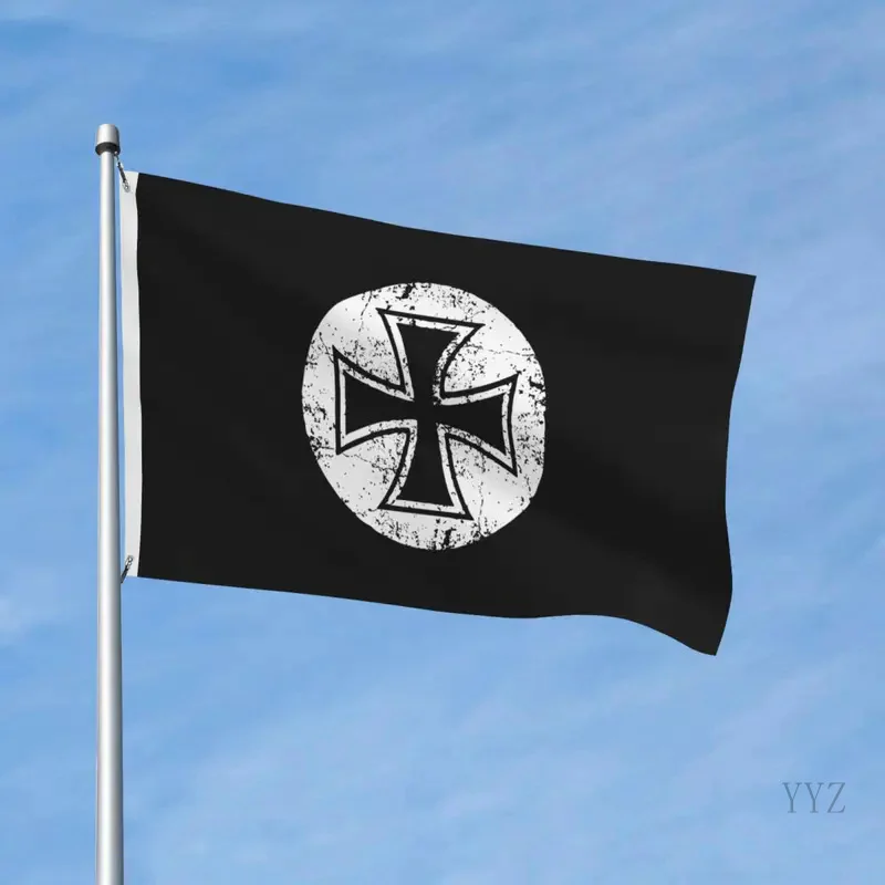 German Iron Cross Templar Knight Flag Fade Proof Indoor Outdoor Banner Germany Flags 90x150cm Polyester Hanging Decoration