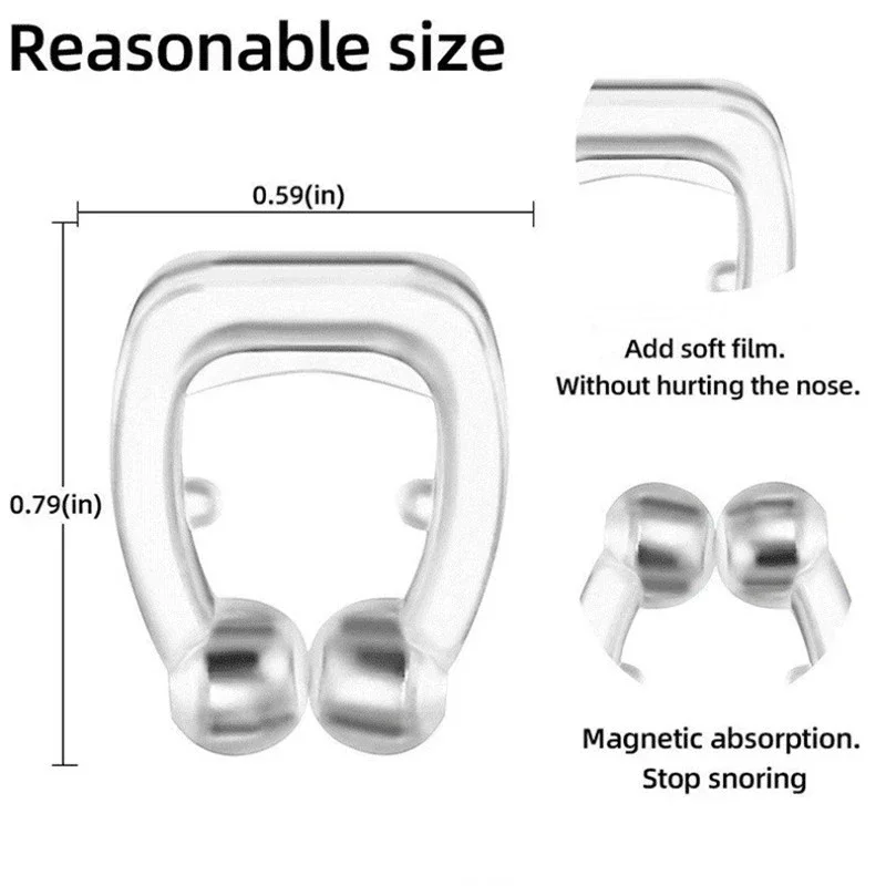 Magnetic Anti Snore Device Stop Snoring Nose Clip Easy Breathe Improve Sleeping Aid Apnea Guard Night Device With Case 1/2/4/6PC