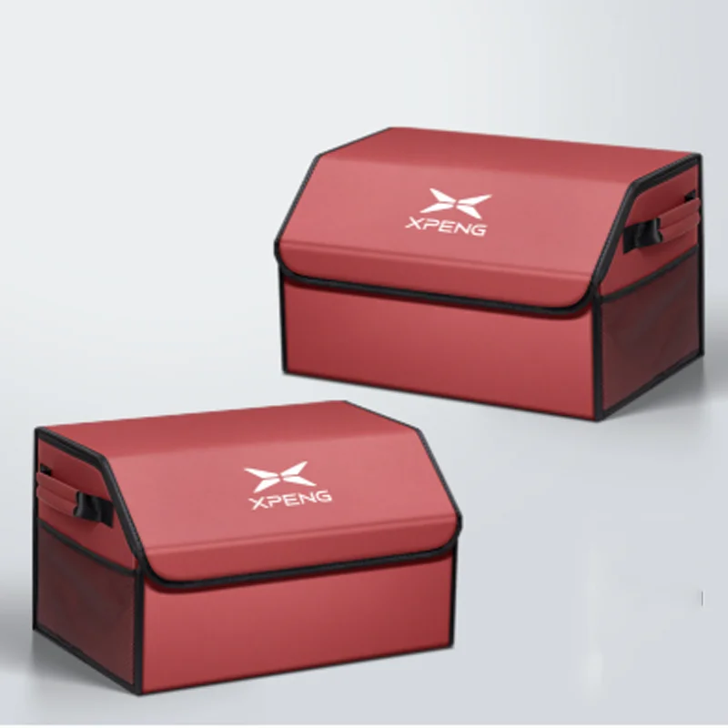 ل Xpeng Xiaopeng G6 P7 P7i X9 G3 G3i G9 P5 سيارة قابلة للطي الجلود طوي صندوق تخزين السيارة تستيفها اكسسوارات السيارات