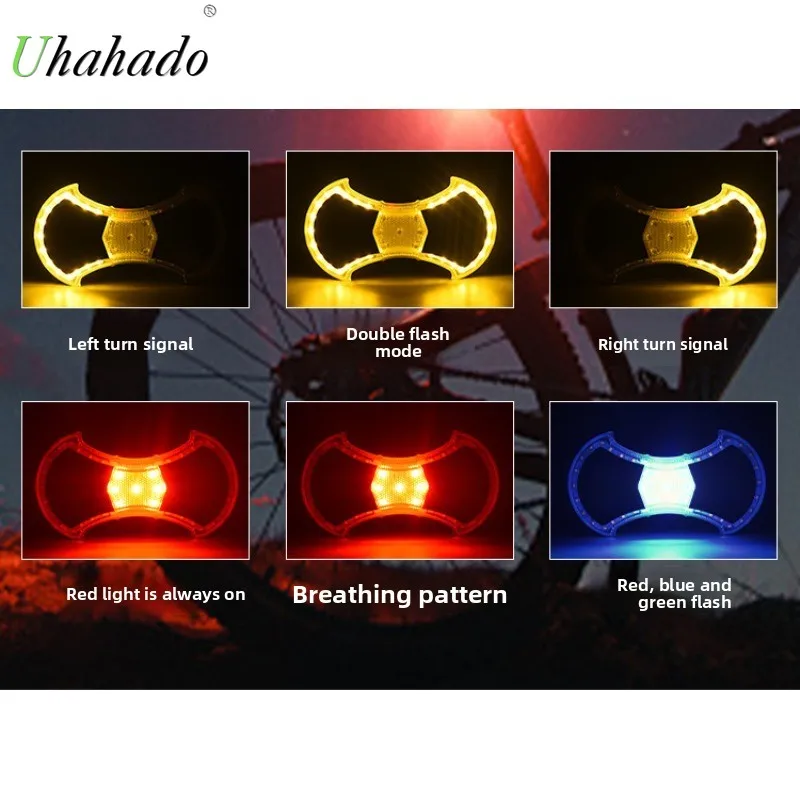 دراجة بدوره إشارة USB شحن دراجة الذيل ضوء LED اللاسلكية التحكم عن بعد بدوره إشارة تحذير ضوء معدات ركوب الخيل